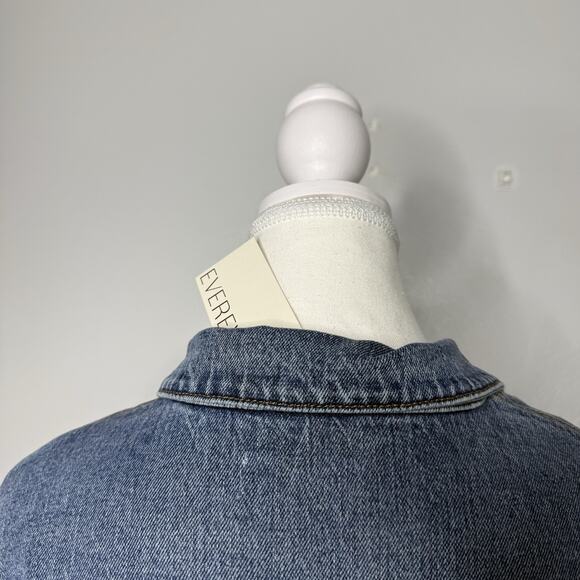 Evereve Denim Shirt Dress Button Front Long Sleeve Medium Wash Women’s Small NWT - Picture 4 of 9